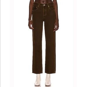 Levi’s redone high rise loose chocolate w short inseam